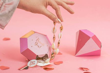 Pudełka Diamenty, 10x12x11.5 cm, mix