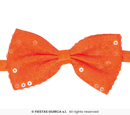 Neonowa pomarańczowa muszka cekinowa