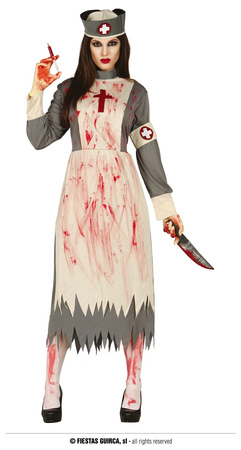 Strój dla dorosłych Krwawa Pielęgniarka zombie, rozm. L