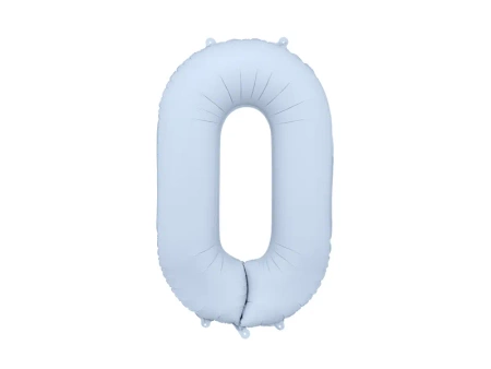 Balon foliowy Cyfra '0', 86cm, mglisty niebieski