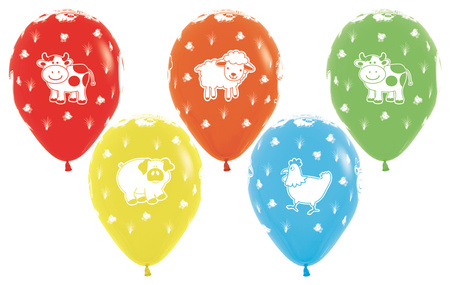 Balony Farm Animals - Assorted 12",25 szt