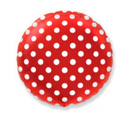 Balon foliowy 18" FX - "Czerwony w grochy"