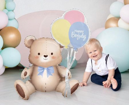 Balon foliowy siedzący Miś z balonikami, 41x76x31 cm