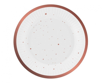 Talerzyki papierowe Celebrate (różowo-złote), 18 cm/ 6 szt.