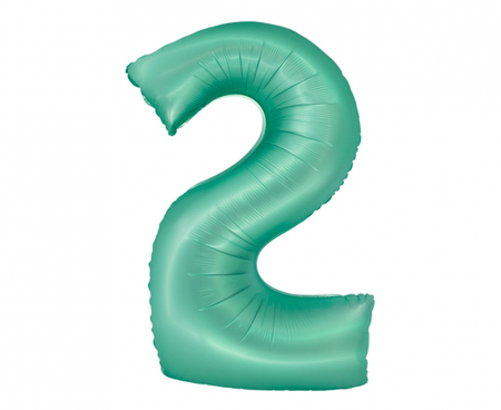 Balon foliowy Smart, Cyfra 2, miętowa matowa, 76 cm