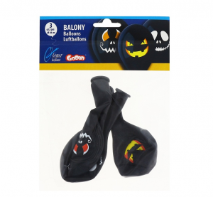 Balony Premium "Halloweenowe twarze", 12" / 3 szt.
