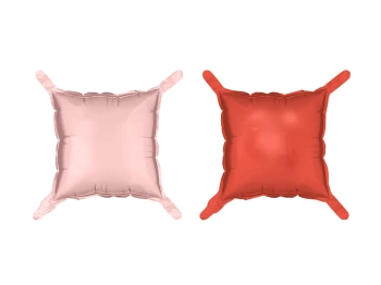 Balon foliowy kurtyna dwustronna Kwadrat, różowo-czerwony, 35 x 35 cm