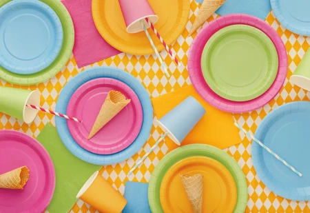 Kubeczki papierowe, ciemny różowy, 250ml