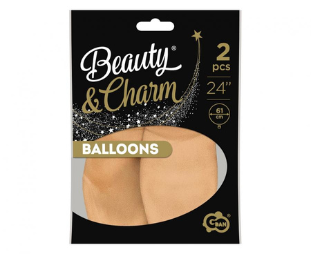 Balony Beauty&Charm, pastelowe, cieliste 24"/ 2 szt.