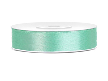 Tasiemka satynowa, mięta,12mm/25m