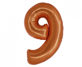 Balon foliowy Smart, Cyfra 9, miedziana, 76 cm