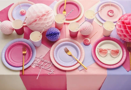 Kubeczki papierowe, ciemny różowy, 250ml