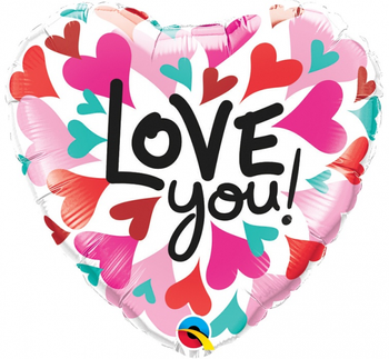 Balon foliowy 18" QL HRT "Love You Converging Hearts"
