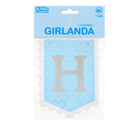 Girlanda urodzinowa "Little boy", niebieska 11cm x 14cm x 180cm, 1 szt.
