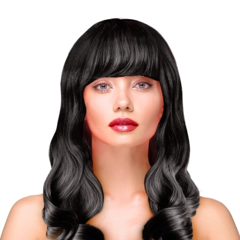 Peruka imprezowa włosy długie kręcone czarne