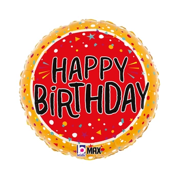 Balon Grabo Fun Confetti Birthday 18" - 46 cm