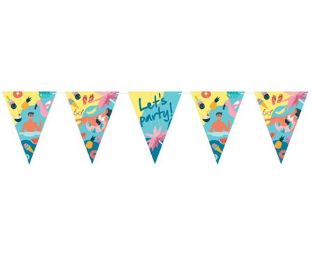 Girlanda papierowa Summer - Let's party (beach), flagi, 270 cm