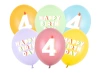 Balony 30 cm, na 4 urodziny, mix (6szt)