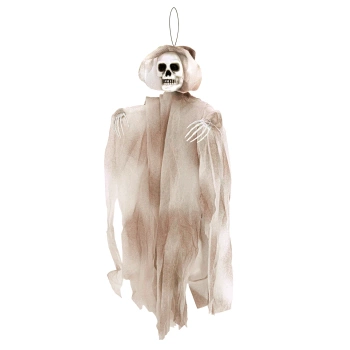 Dekoracja Halloween wiszący Duch Szkielet szary