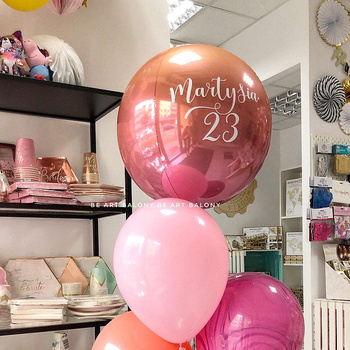 Balon foliowy kula Orbz czerwono-pomarańczowa napełniona helem