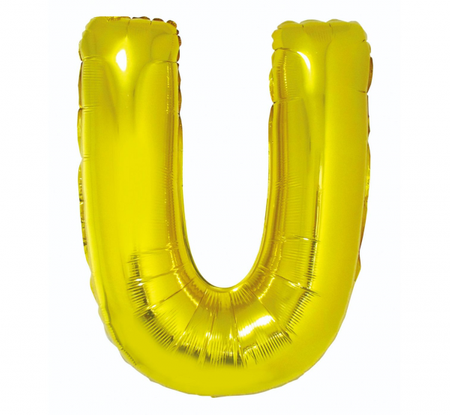 Balon foliowy "Litera U", złota, 89 cm