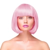 Peruka imprezowa włosy krótkie proste jasnoróżowe