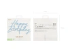 Topper akrylowy na tort Happy Birthday, mglisty niebieski, 16.5 cm
