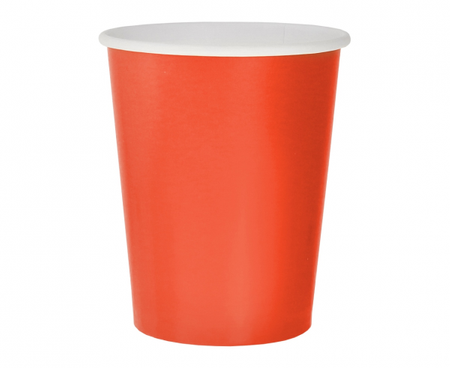 Kubeczki pap. jednokolorowe czerwone, 270ml/14 szt.