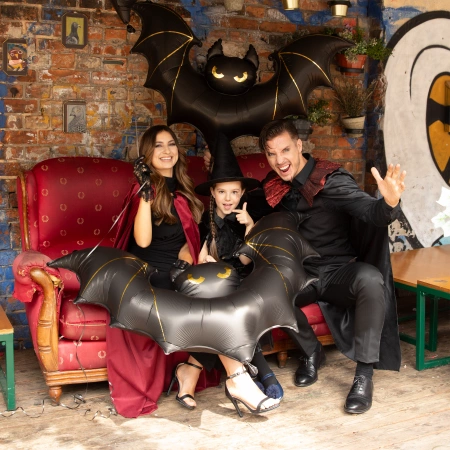 Balon foliowy Nietoperz Halloween czarny 85 x 150 cm