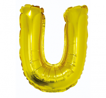 Balon foliowy "Litera U", złota, 35 cm