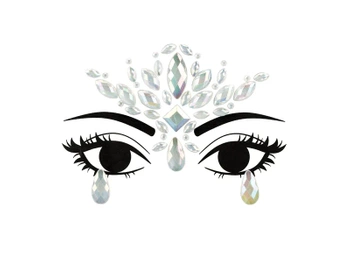 Dekoracja na twarz Kryształki, świecące w ciemności, 9.5x8.5cm