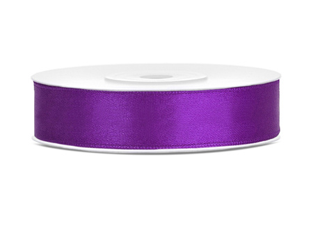 Tasiemka satynowa, purpura, 12mm/25m