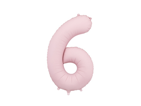 Balon foliowy Cyfra ''6'', 86cm, jasny różowy