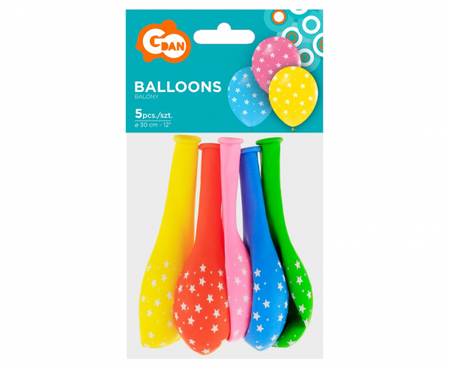 Balony Gwiazdki, 12"/5 szt.