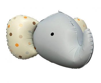 Balon foliowy Słoń 3D, szary matowy, 63x50 cm