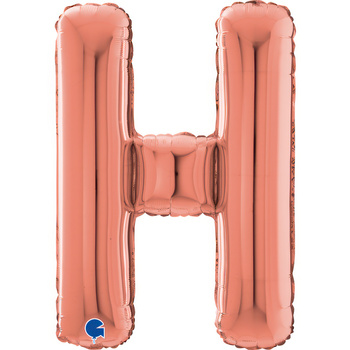 Balon Grabo 26'' Litera H różowe - złoto, 66cm