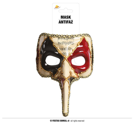Maska Wenecka z długim nosem czerwona