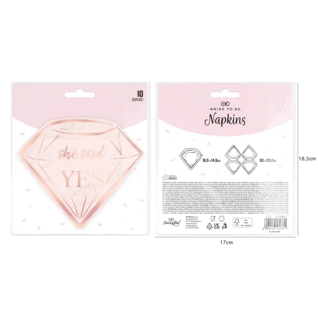 Serwetki Bride to be rose gold 10 szt.