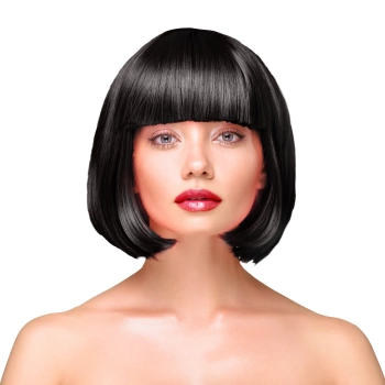 Peruka imprezowa włosy krótkie proste czarne