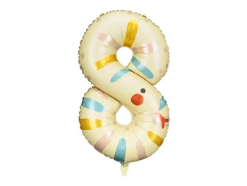 Balon foliowy Cyfra 8 - Wąż, 55x88 cm, mix