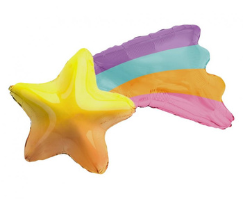 Balon foliowy Tęczowa Kometa, 75x56 cm