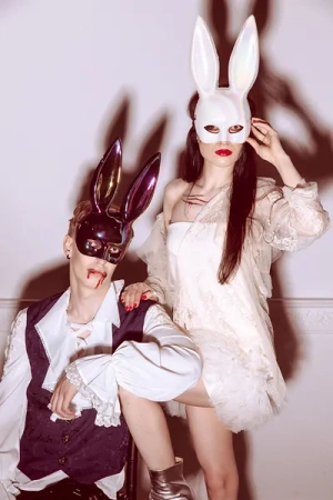 Maska Królik, 16.5x34cm, czarny