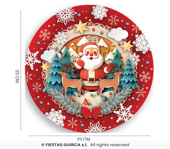 Talerzyki Santa Claus 23cm, 6 szt
