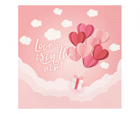 Serwetki Kolekcja Love Is In The Air (różowe), 33x33 cm/ 20 szt.