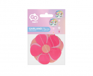 Girlanda papierowa Różowe Kwiatki (ozdobny ogon do balona)