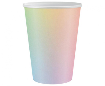 Kubeczki papierowe tęczowe, 266 ml, 6 szt.