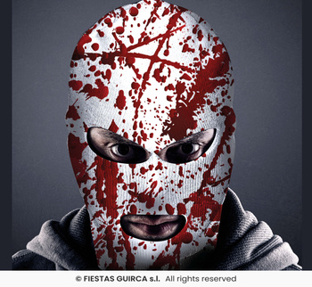 Kominiarka biała zakrwawiona