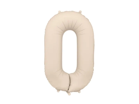 Balon foliowy Cyfra '0', 86cm, jasny beż