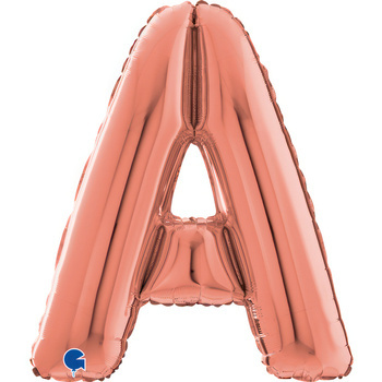 Balon Grabo 26'' Litera A różowe - złoto, 66cm