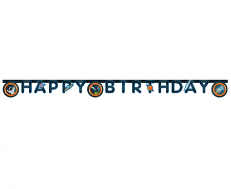 Banner Rocket Space-Happy Birthday